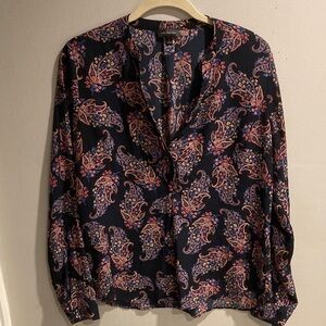 The Limited Paisley Blouse - Black and Pink